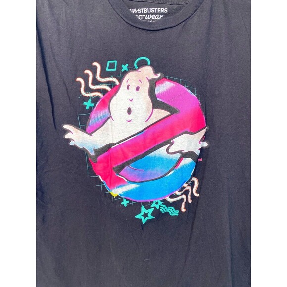 GHOSTBUSTERS Neon Colors Logo T-SHIRT Woman Med. Limited Loot Wear Crate Pink - Picture 2 of 9